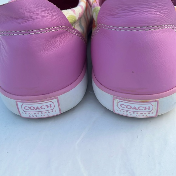 COACH Beale Multicolor Signature Slip On Sneakers PINK Flats! - Picture 15 of 16